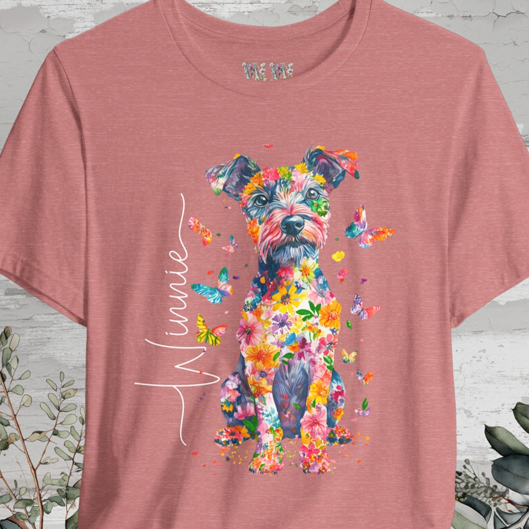 Patterdale Terrier #2 Floral Personalized T shirt