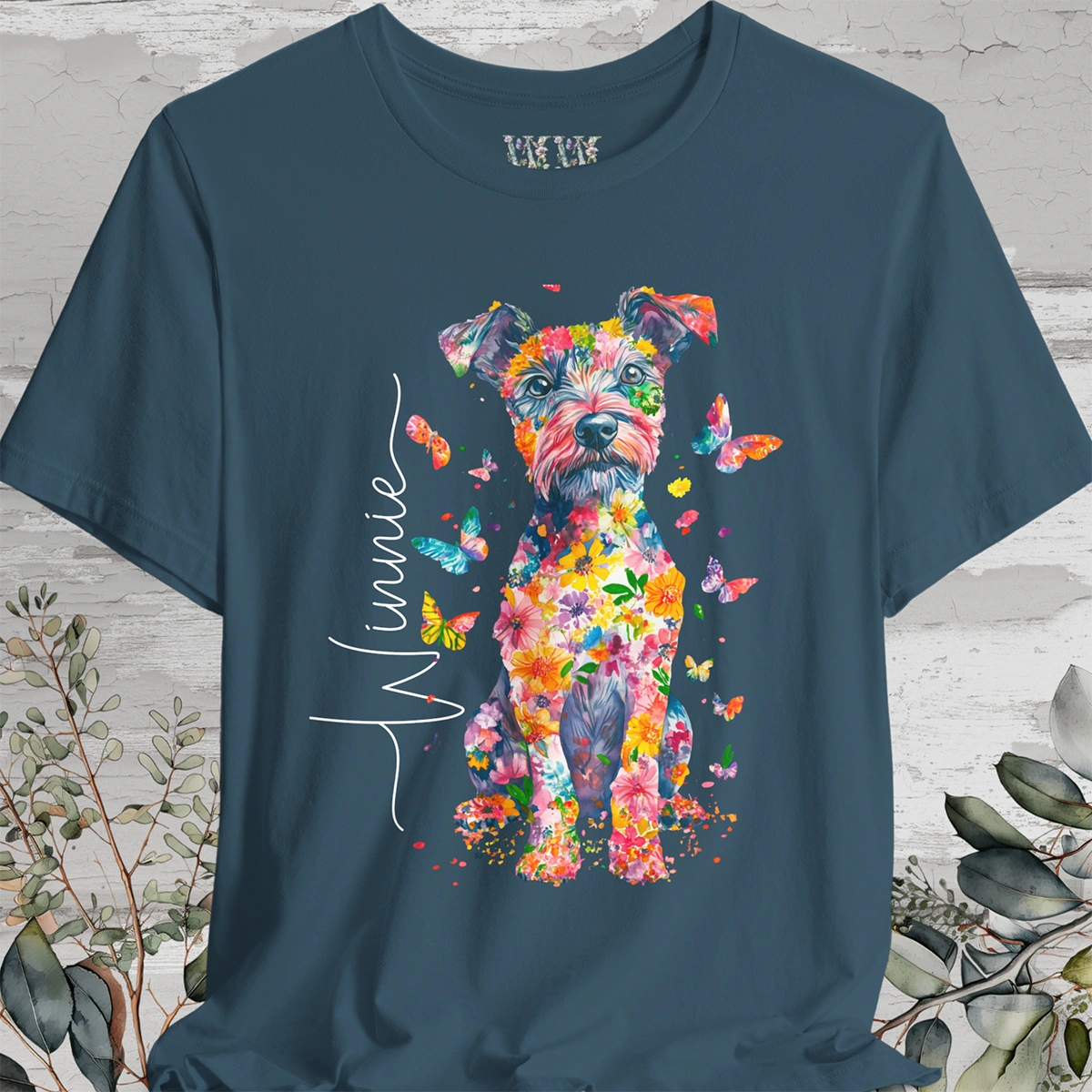 Patterdale Terrier #2 Floral Personalized T shirt