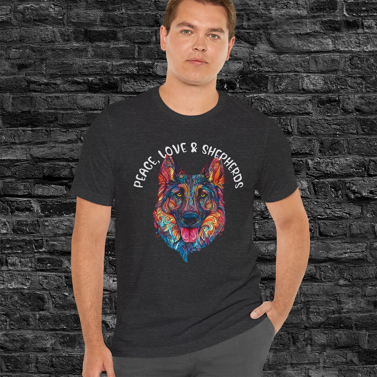 German Shepherd - Peace, Love & Shepherds #1 T shirt