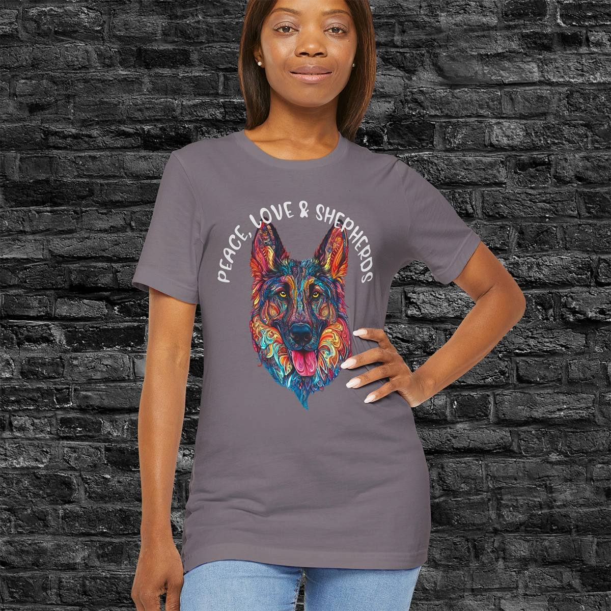 German Shepherd - Peace, Love & Shepherds #1 T shirt