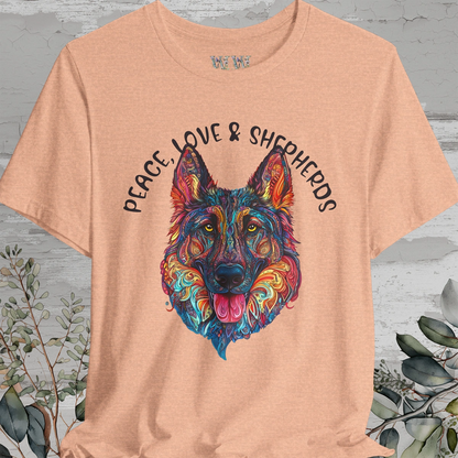 German Shepherd - Peace, Love & Shepherds #1 T shirt