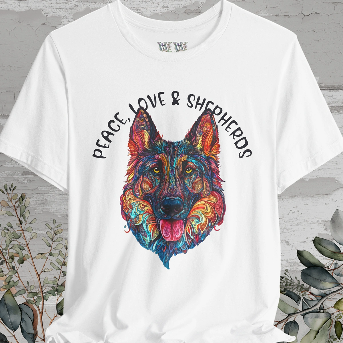 German Shepherd - Peace, Love & Shepherds #1 T shirt