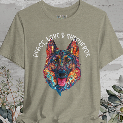 German Shepherd - Peace, Love & Shepherds #1 T shirt