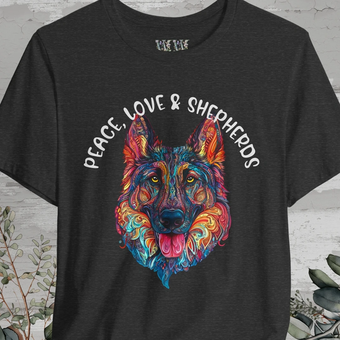 German Shepherd - Peace, Love & Shepherds #1 T shirt