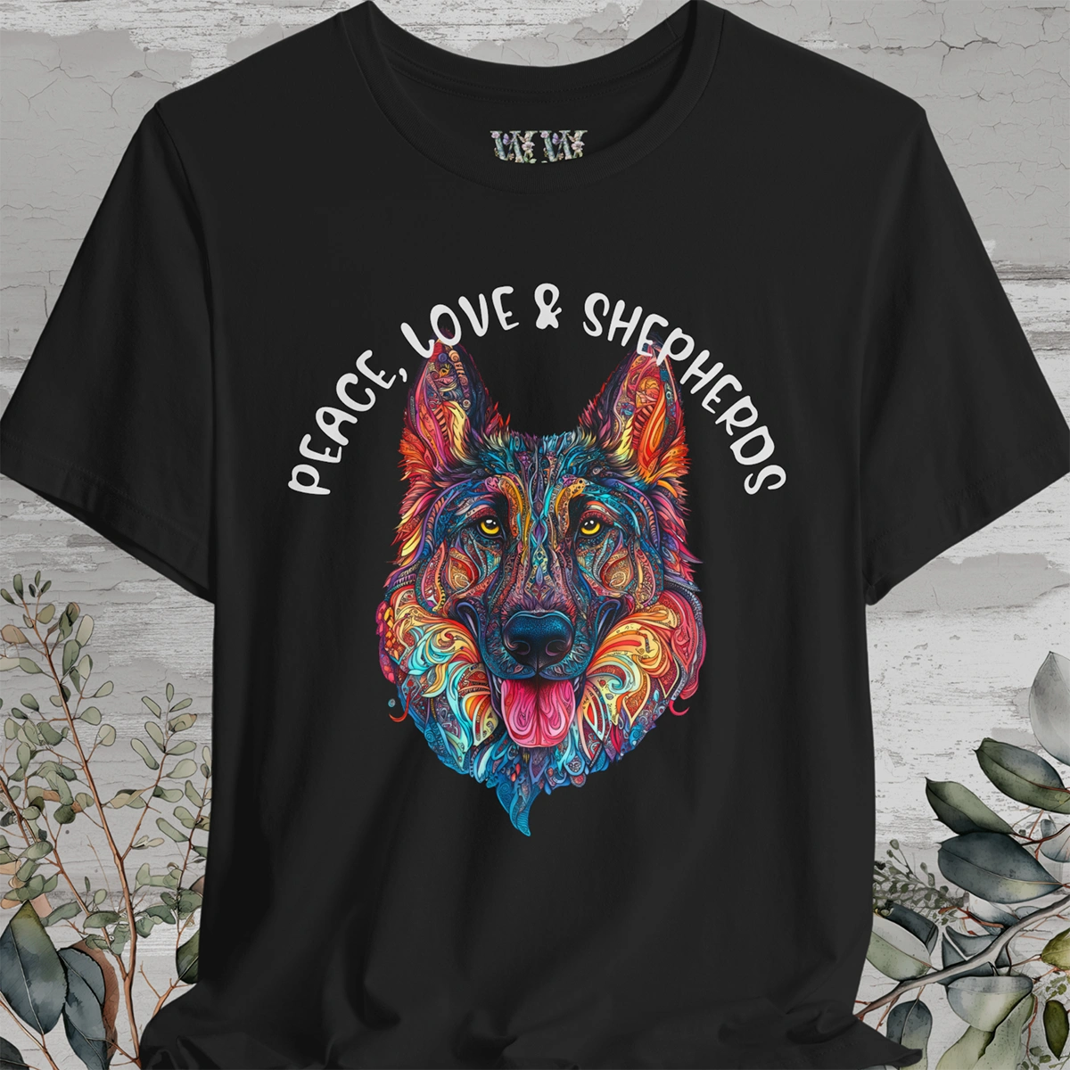 German Shepherd - Peace, Love & Shepherds #1 T shirt