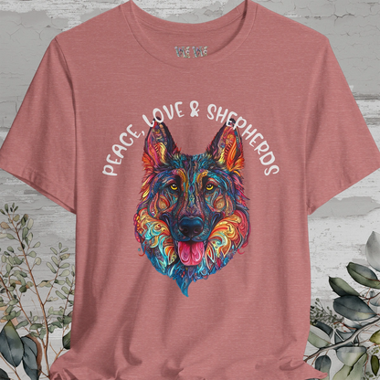 German Shepherd - Peace, Love & Shepherds #1 T shirt