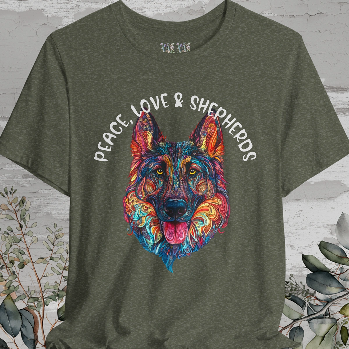 German Shepherd - Peace, Love & Shepherds #1 T shirt