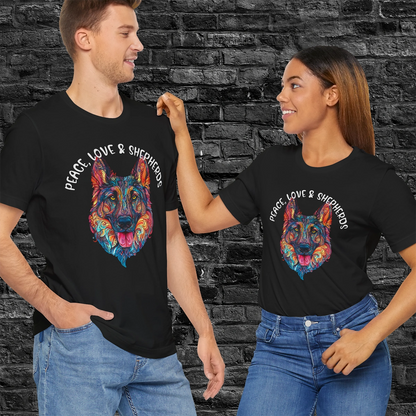 German Shepherd - Peace, Love & Shepherds #1 T shirt