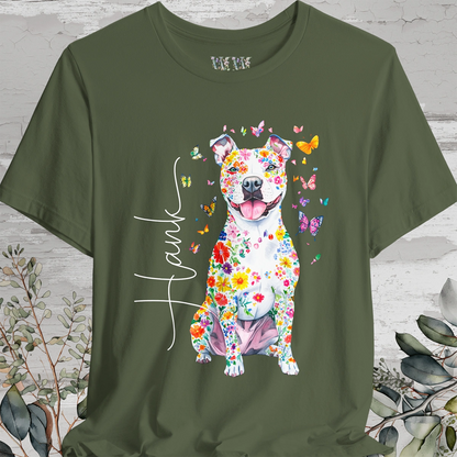 Pit Bull Terrier #3 Floral Personalized T shirt