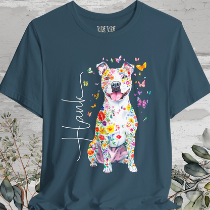Pit Bull Terrier #3 Floral Personalized T shirt