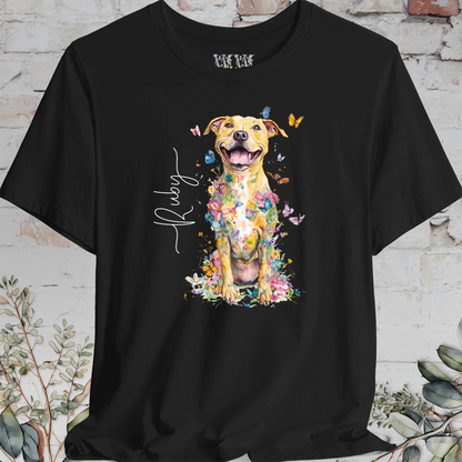 Pit Bull Terrier #5 Floral Personalized T shirt