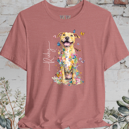 Pit Bull Terrier #5 Floral Personalized T shirt
