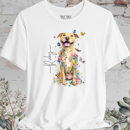 Pit Bull Terrier #5 Floral Personalized T shirt