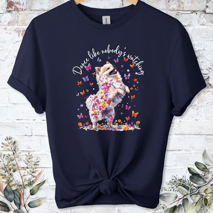 Pomeranian #1 "Dance like nobody's watching" unisex T shirt