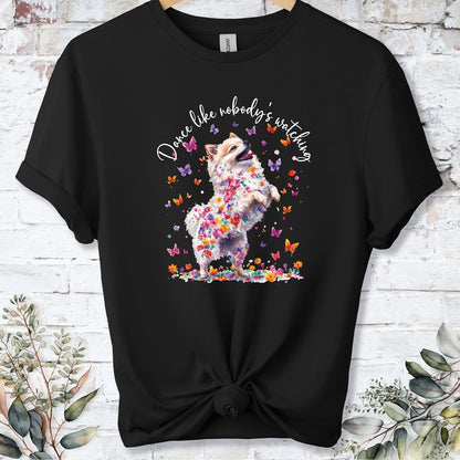 Pomeranian #1 "Dance like nobody's watching" unisex T shirt