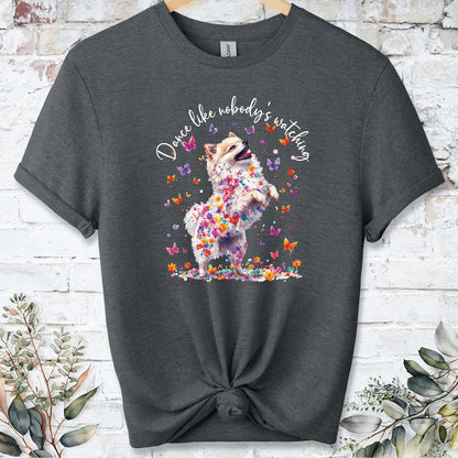 Pomeranian #1 "Dance like nobody's watching" unisex T shirt