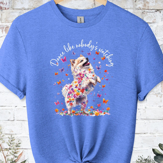Pomeranian #1 "Dance like nobody's watching" unisex T shirt