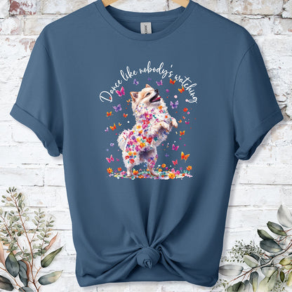 Pomeranian #1 "Dance like nobody's watching" unisex T shirt