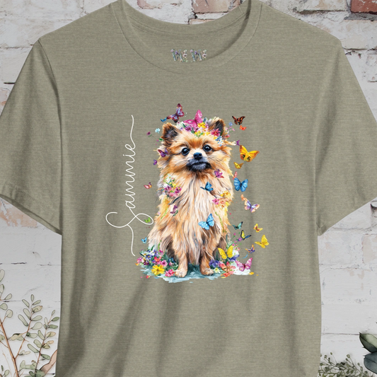 Pomeranian #1 Floral Personalized T shirt
