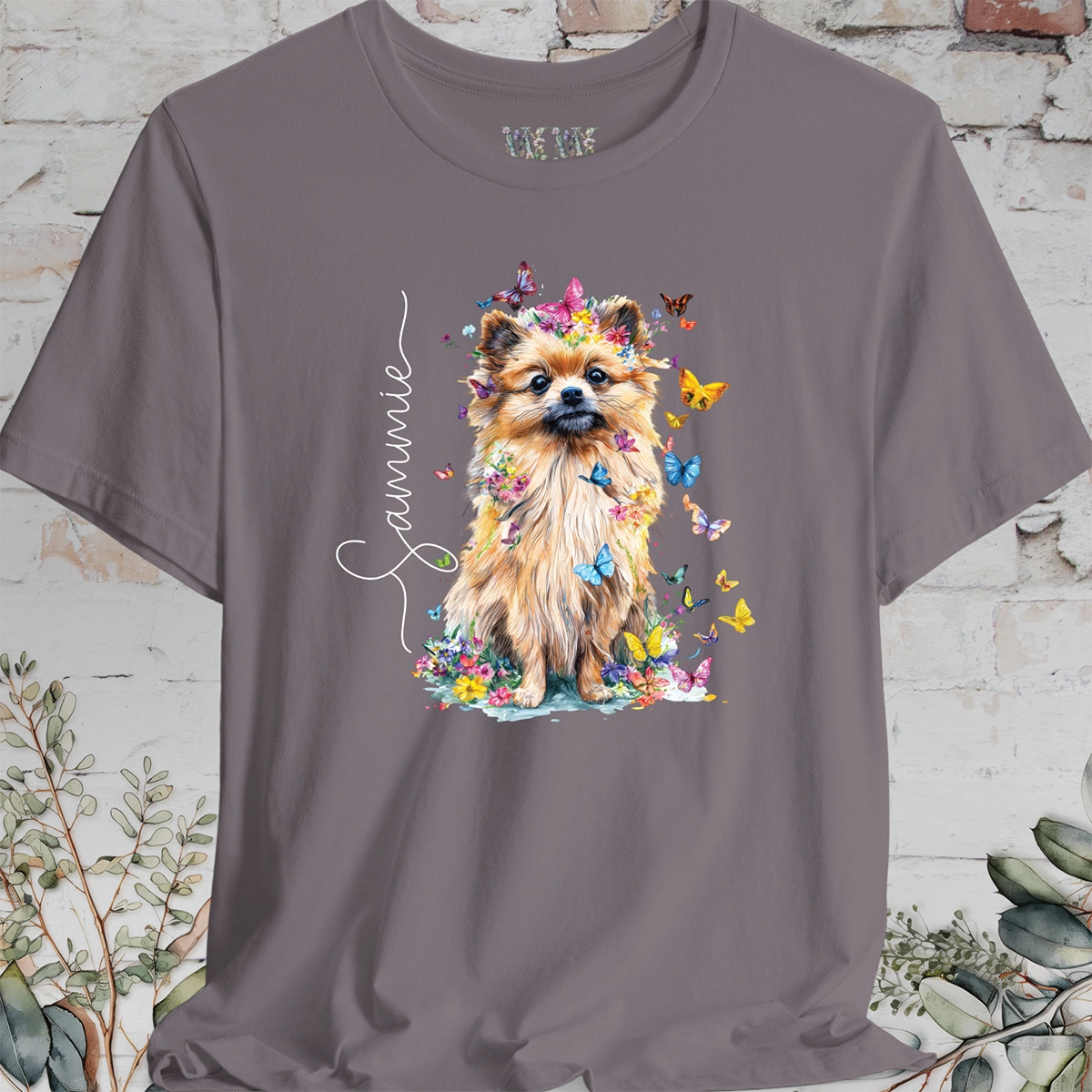 Pomeranian #1 Floral Personalized T shirt