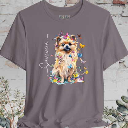 Pomeranian #1 Floral Personalized T shirt