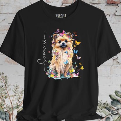 Pomeranian #1 Floral Personalized T shirt