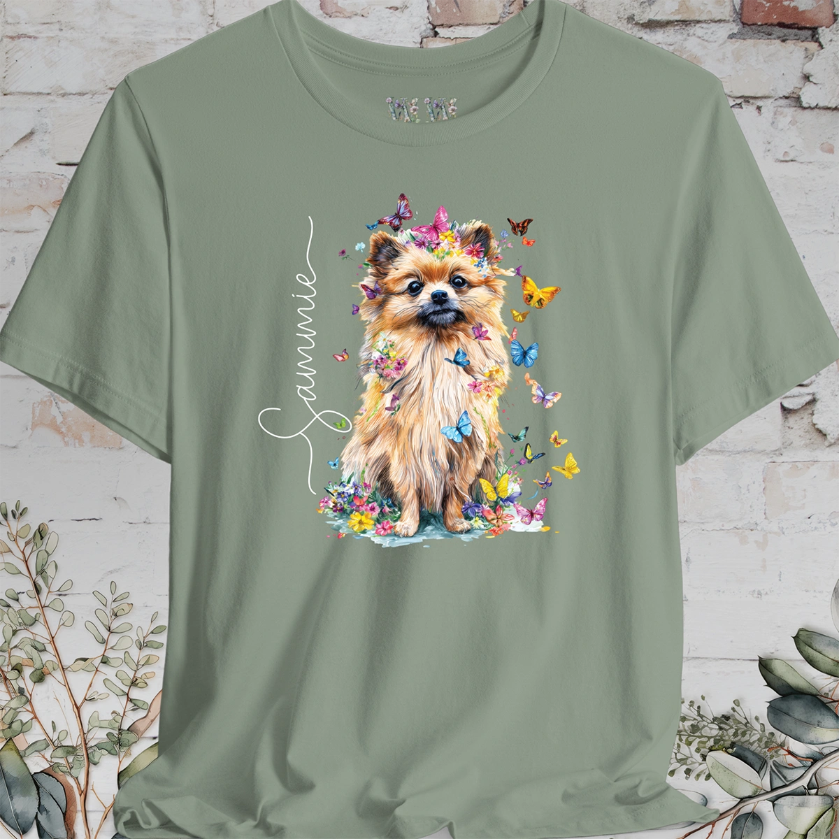 Pomeranian #1 Floral Personalized T shirt