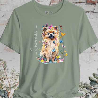 Pomeranian #1 Floral Personalized T shirt