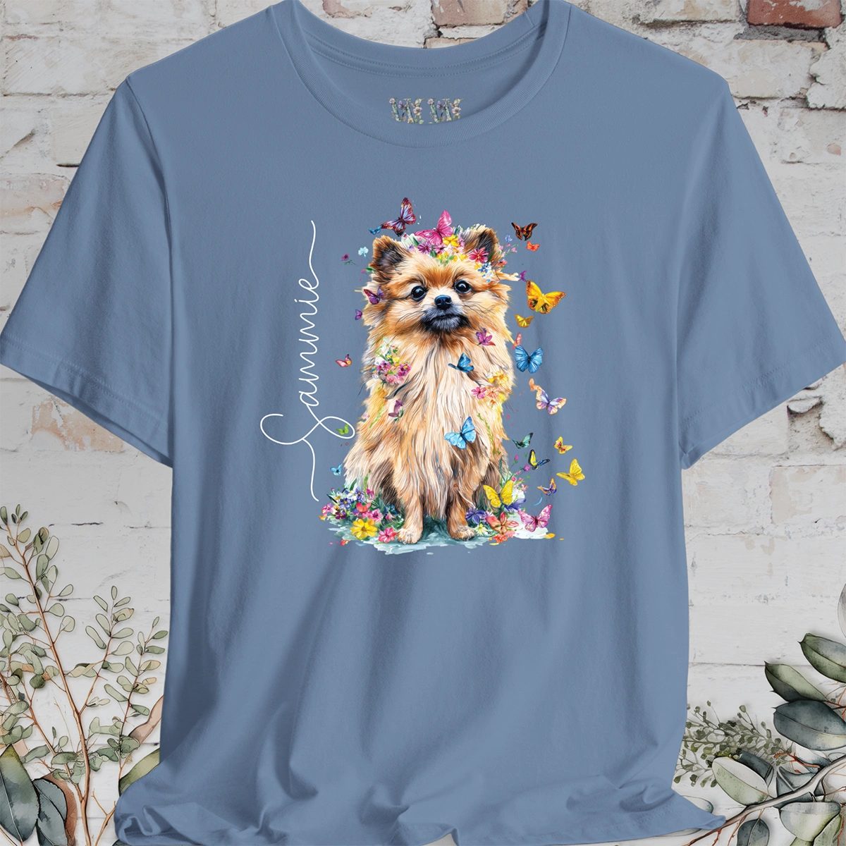 Pomeranian #1 Floral Personalized T shirt