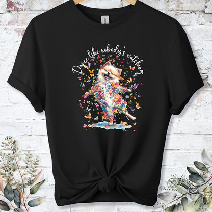 Pomeranian #2 "Dance like nobody's watching" unisex T shirt