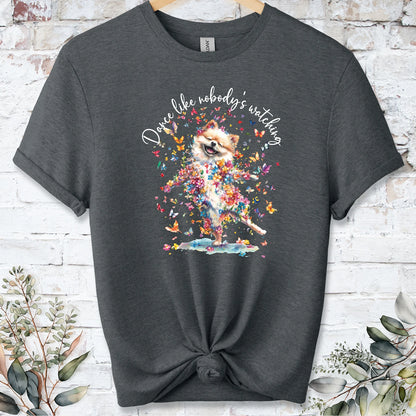 Pomeranian #2 "Dance like nobody's watching" unisex T shirt