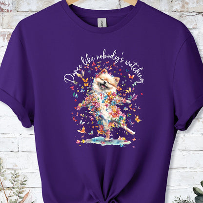 Pomeranian #2 "Dance like nobody's watching" unisex T shirt