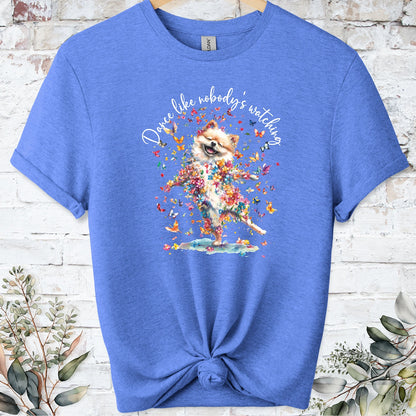 Pomeranian #2 "Dance like nobody's watching" unisex T shirt