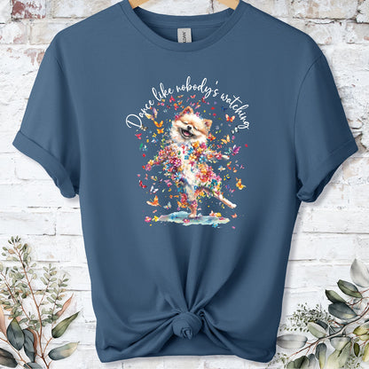 Pomeranian #2 "Dance like nobody's watching" unisex T shirt