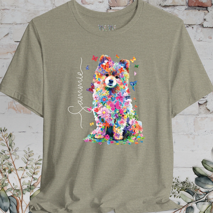 Pomeranian #2 Floral Personalized T shirt