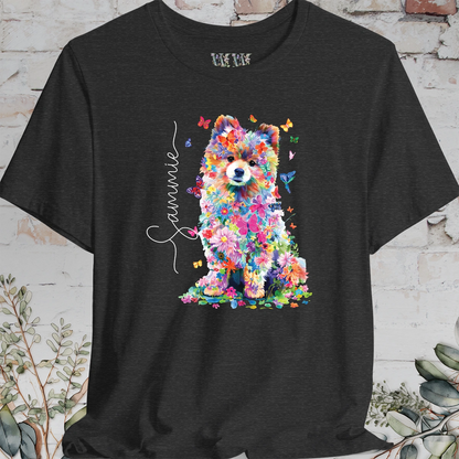 Pomeranian #2 Floral Personalized T shirt