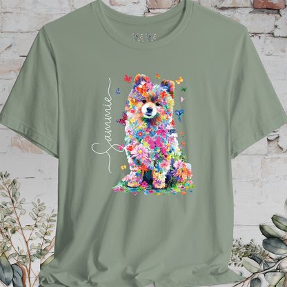 Pomeranian #2 Floral Personalized T shirt