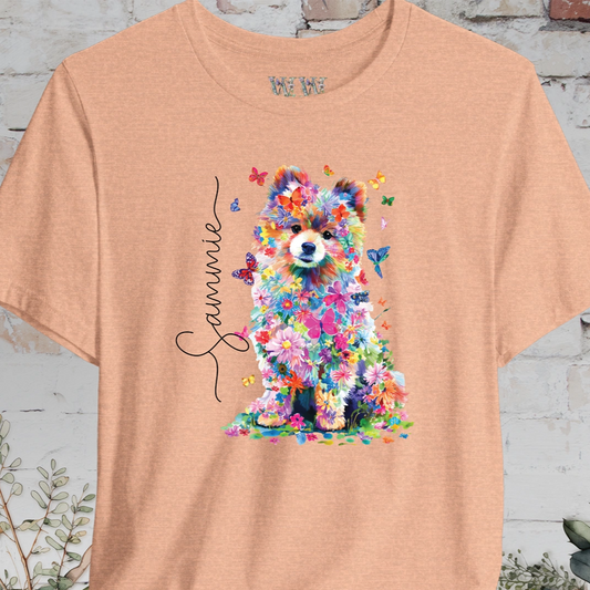 Pomeranian #2 Floral Personalized T shirt