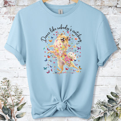 Pomeranian #3 "Dance like nobody's watching" unisex T shirt
