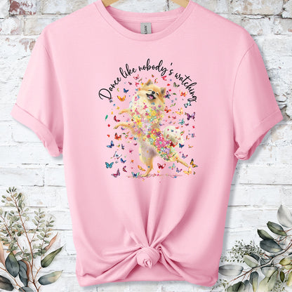 Pomeranian #3 "Dance like nobody's watching" unisex T shirt