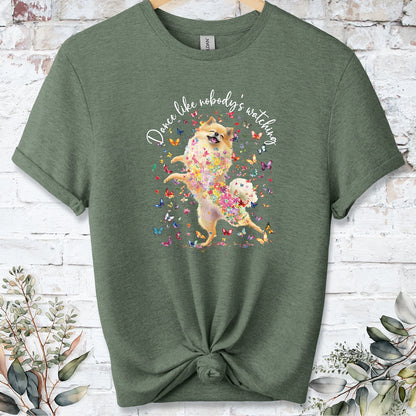 Pomeranian #3 "Dance like nobody's watching" unisex T shirt