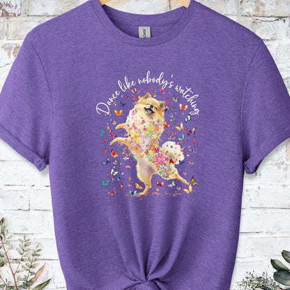 Pomeranian #3 "Dance like nobody's watching" unisex T shirt