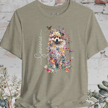 Pomeranian #3 Floral Personalized T shirt
