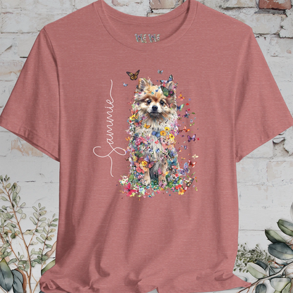 Pomeranian #3 Floral Personalized T shirt