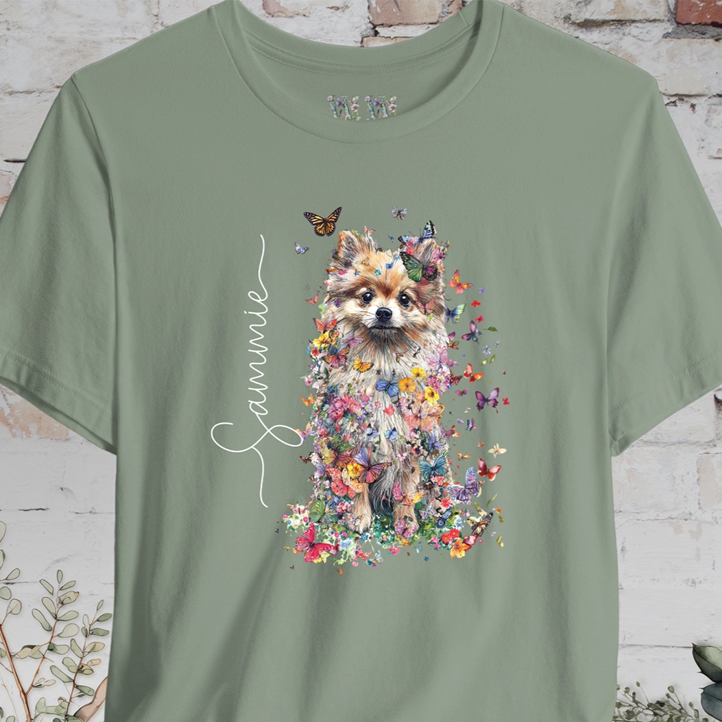 Pomeranian #3 Floral Personalized T shirt
