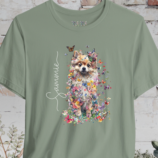 Pomeranian #3 Floral Personalized T shirt