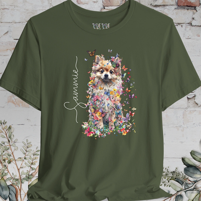 Pomeranian #3 Floral Personalized T shirt