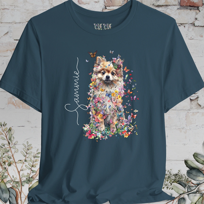 Pomeranian #3 Floral Personalized T shirt