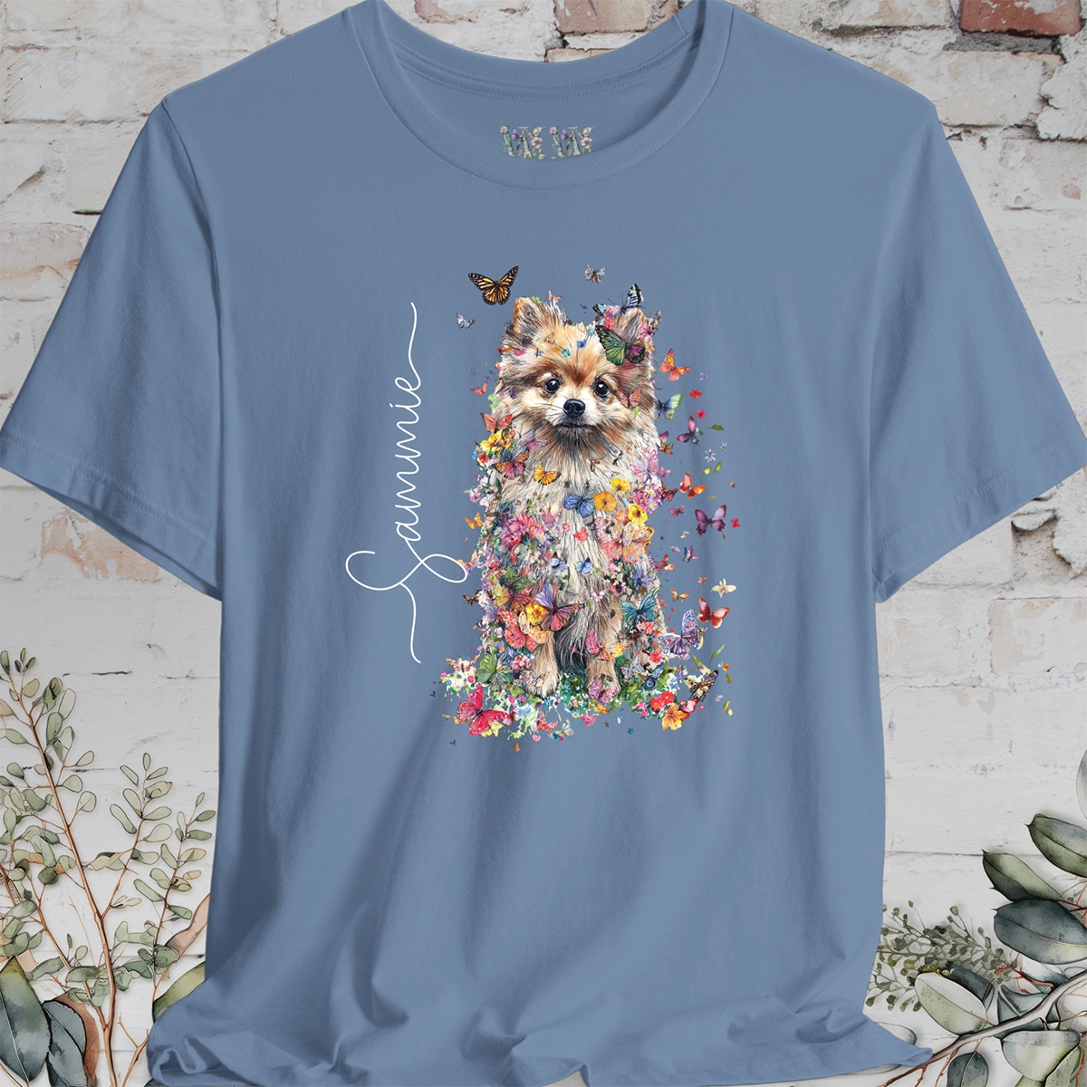 Pomeranian #3 Floral Personalized T shirt