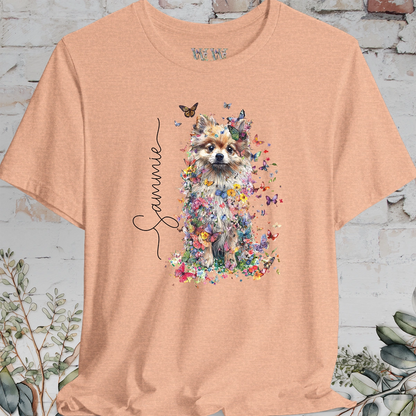 Pomeranian #3 Floral Personalized T shirt